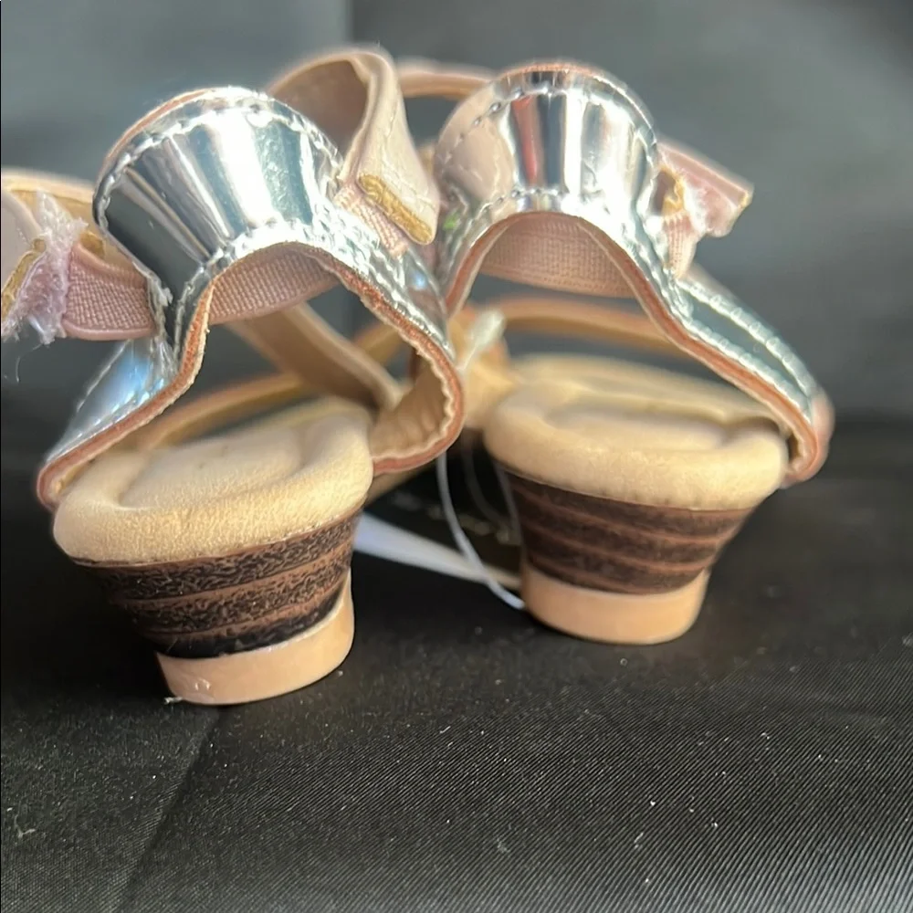 Toddler Tahari Pink and Tan Sandals with Crisscross Straps